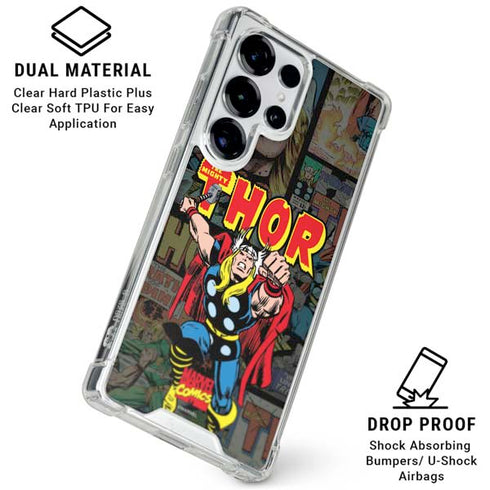 Marvel Classic Comics The Mighty Thor Vintage Galaxy S25 Ultra Clear Case